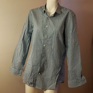 Aqua checked dress shirt